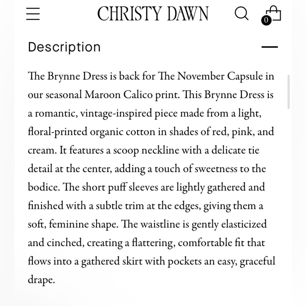 Christy Dawn Brynn Dress - Calico Floral - Medium - Picture 6 of 7